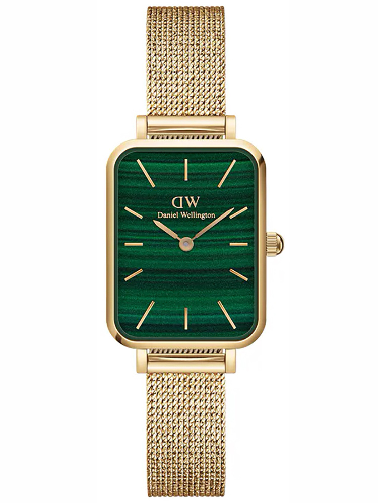 DÁMSKE HODINKY DANIEL WELLINGTON Quadro lisované Evergold Emerald 20mm DW00100561+ BOX (zw505m)