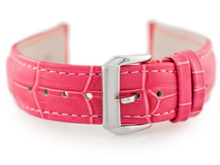 W64 leather watch strap - pink - 20mm