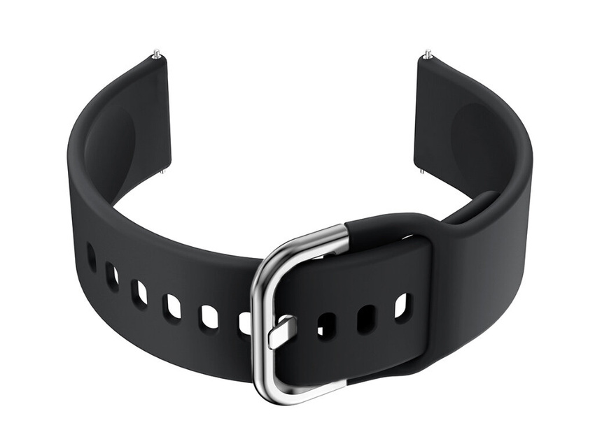 U01 smartwatch rubber strap - black/silver - 20mm