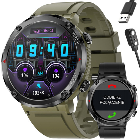 GRAVITY GT21-7 MEN'S SMARTWATCH - BLUETOOTH CALL, ADDITIONAL BELT (sg025g)