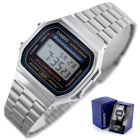 UNISEX CASIO A168WA-1W WATCH - VINTAGE + BOX