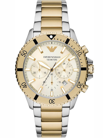 ZEGAREK MĘSKI EMPORIO ARMANI AR11606 Two-Tone Chronograph + BOX