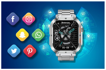 GRAVITY GT6-7 MEN'S SMARTWATCH - CALL MAKING, SNOW MONITOR (sg020g)