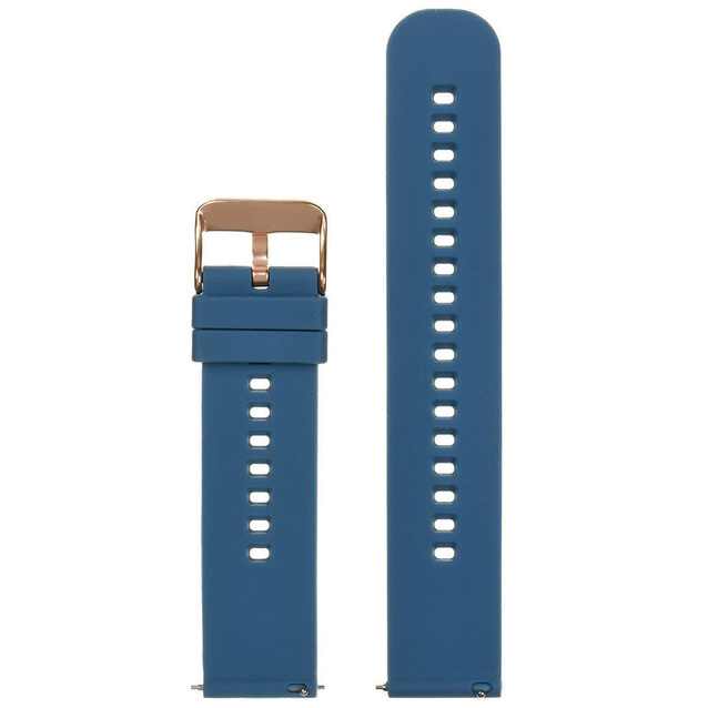 U27 rubber watch strap - navy blue/rosegold - 18mm