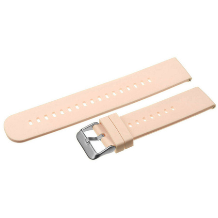 U27 rubber watch strap - light pink/silver - 22mm