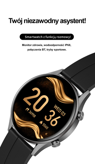 SMARTWATCH MĘSKI G. Rossi SW019-3 black/red (sg014c) PROWADZENIE ROZMÓW