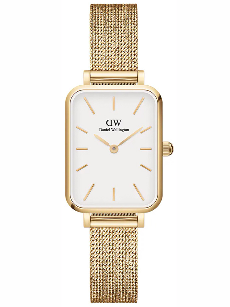 DANIEL WELLINGTON DÁMSKE HODINKY Quadro lisované Evergold 20mm DW00100556 + KRABIČKA (zw520a)