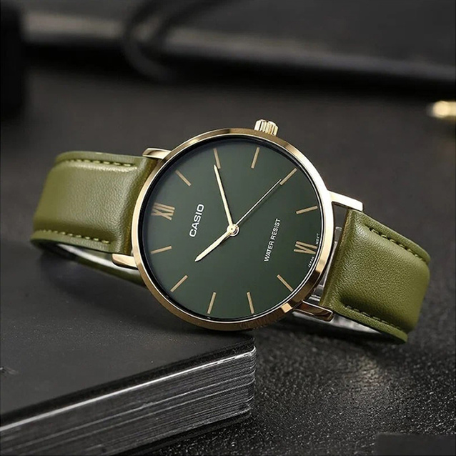 CASIO MEN'S WATCH MTP-VT01GL-3B + BOX