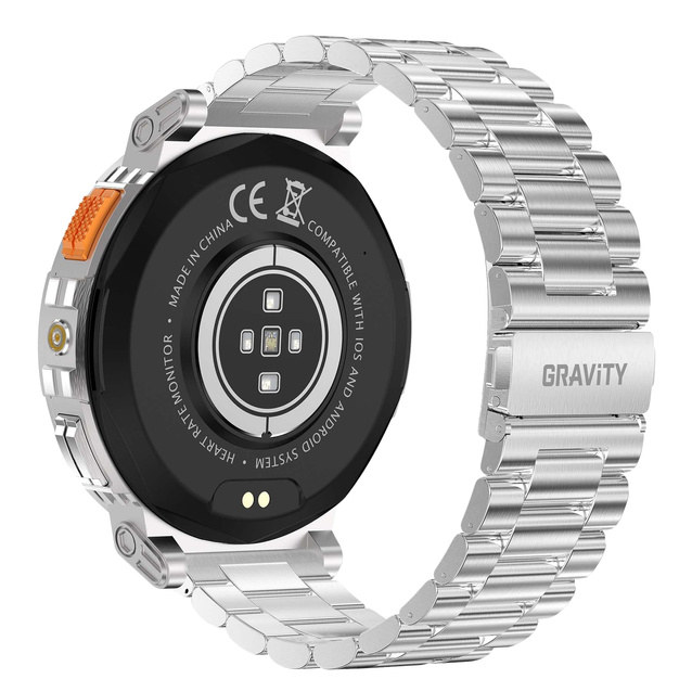 SMARTWATCH MĘSKI GRAVITY GT23-2 - LATARKA, DODATKOWY PASEK  (sg031b)