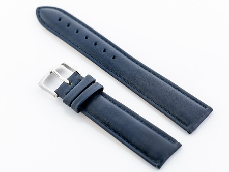 W83L leather watch strap - navy blue - 12mm