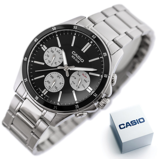 CASIO MEN'S WATCH MTP-1374D-1A3 (zd063i) + BOX