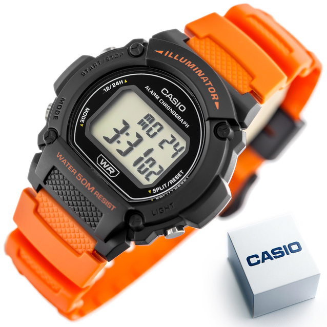 CASIO MEN'S WATCH W-219H-4A + BOX