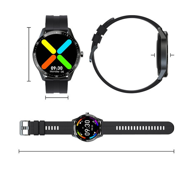 SMARTWATCH MĘSKI G. Rossi SW018-1 silver/black (sg012a) WŁASNE TARCZE