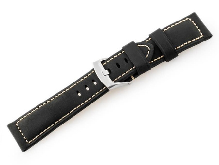 W29 leather watch strap - black - 24mm