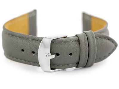 W83L leather watch strap - gray - 18mm
