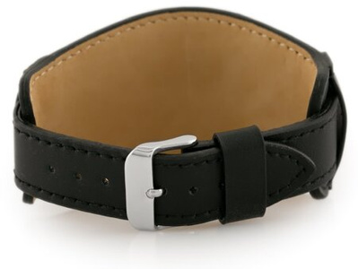 W85 leather watch strap - washer - black - 22mm