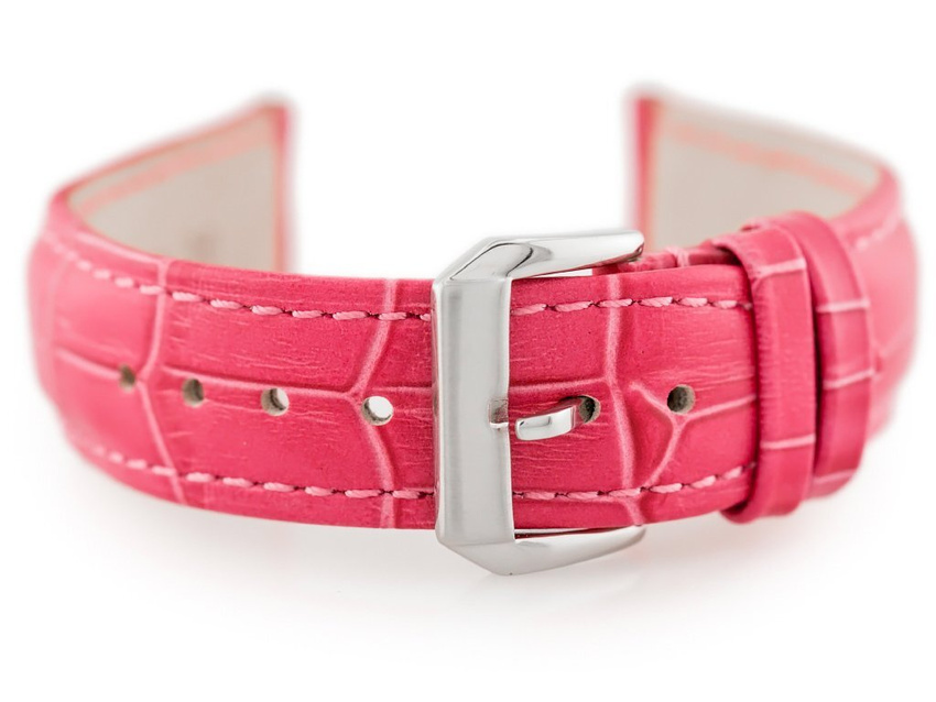 W64 leather watch strap - pink - 20mm