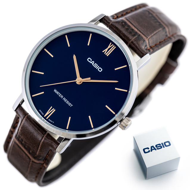 CASIO MTP-VT01L-2B MEN'S WATCH + BOX