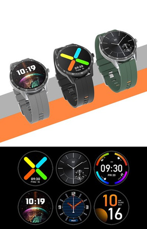 SMARTWATCH MĘSKI G. Rossi SW018-1 silver/black (sg012a) WŁASNE TARCZE