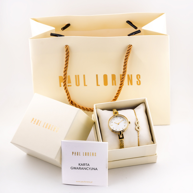PAUL LORENS WOMEN'S PRESENT SET Watch + Bracelet (zg507d)