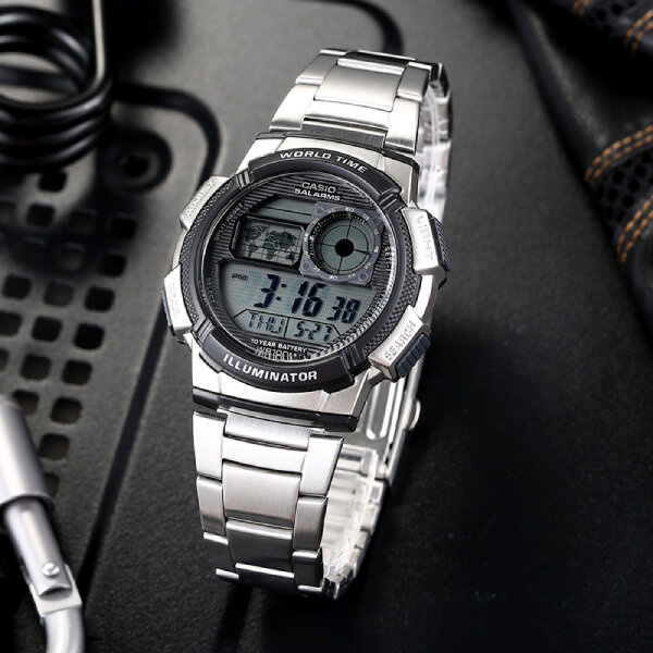CASIO MEN'S WATCH AE-1000WD 1A (zd073h) - WORLD TIME + BOX