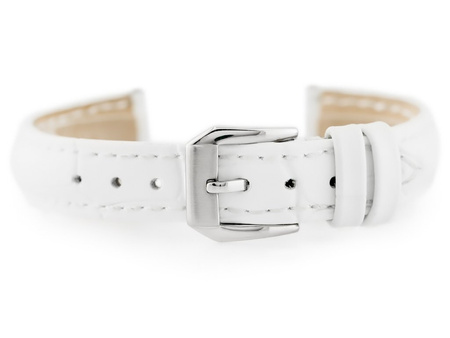 W64 leather watch strap - white - 14mm
