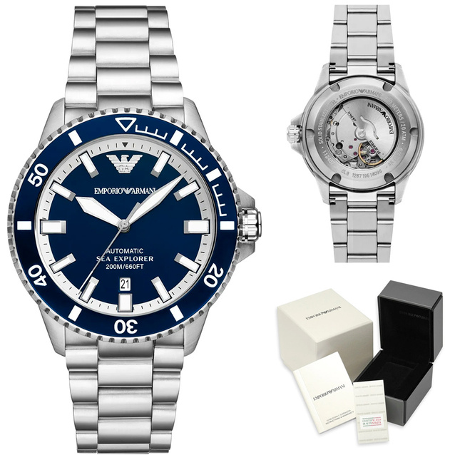 ZEGAREK MĘSKI EMPORIO ARMANI AR60079 Sea Explorer AUTOMATIC (zi110a) + BOX