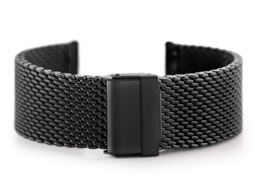 Bransoleta Pacific 10 - siatka HQ - czarna matowa 22mm