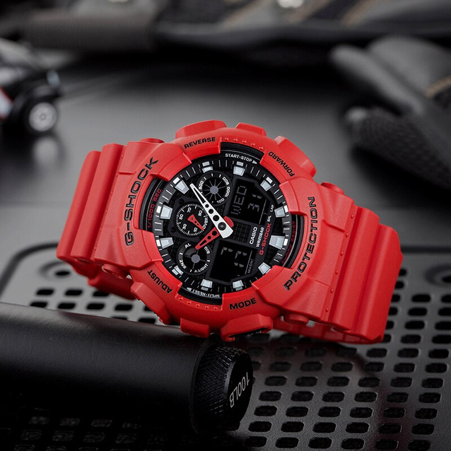 CASIO G-SHOCK MEN'S WATCH GA-100B-4AER (zd135d) + BOX