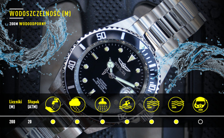 ZEGAREK MĘSKI INVICTA PRO DIVER 22021 - WODOSZCZLNOŚĆ 200m, koperta 43mm