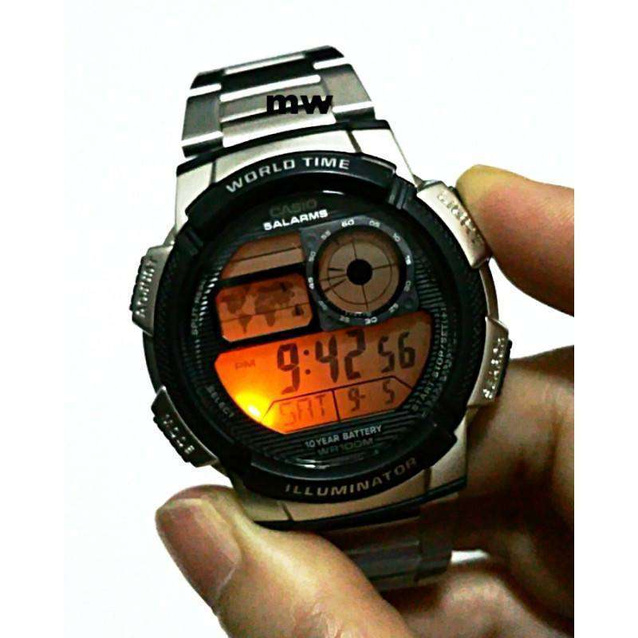 CASIO MEN'S WATCH AE-1000WD 1A (zd073h) - WORLD TIME + BOX