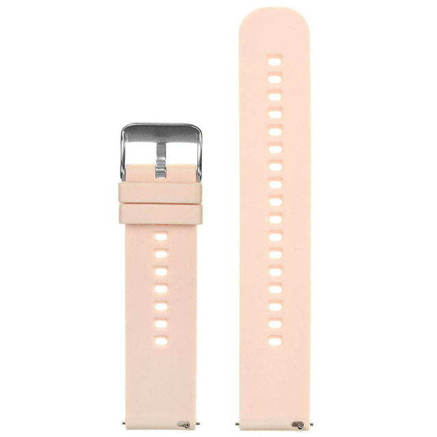 U27 rubber watch strap - light pink/silver - 22mm