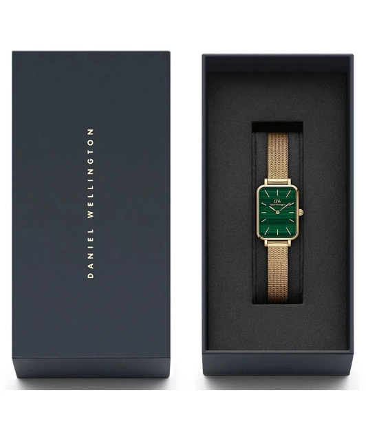 ZEGAREK DAMSKI DANIEL WELLINGTON Quadro Pressed Evergold Emerald 20mm DW00100561+ BOX (zw505m) 