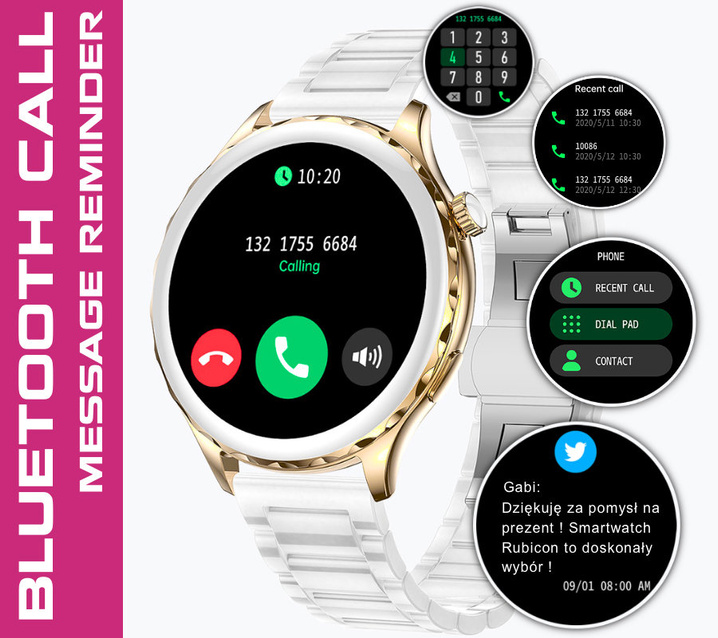 WOMEN'S SMARTWATCH Rubicon RNCF02 - CONNECTIONS EXECUTIVE, ADDITIONAL BELT (sr048b)