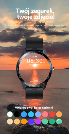 SMARTWATCH MĘSKI G. Rossi SW018-1 silver/black (sg012a) WŁASNE TARCZE