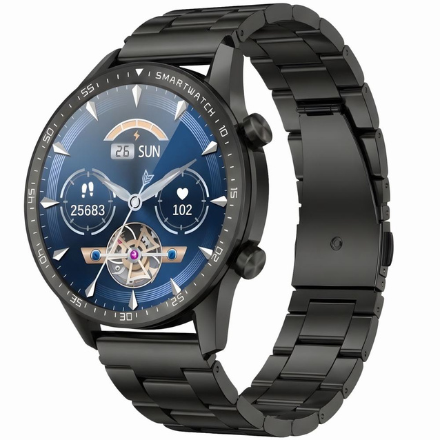 SMARTWATCH MĘSKI GRAVITY GT10-1 - AMOLED, DODATKOWY PASEK (sg046a)