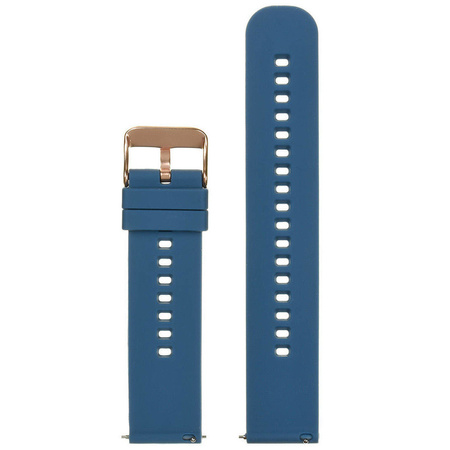 U27 rubber watch strap - navy blue/rosegold - 22mm