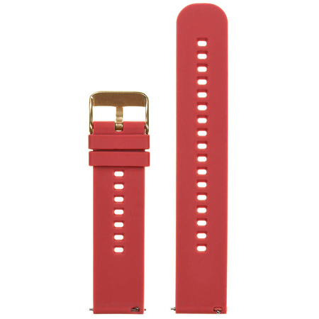 U27 rubber watch strap - red/gold - 18mm