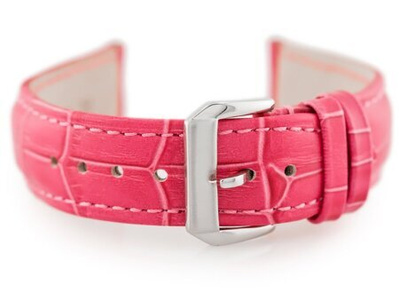 W64 leather watch strap - pink - 20mm
