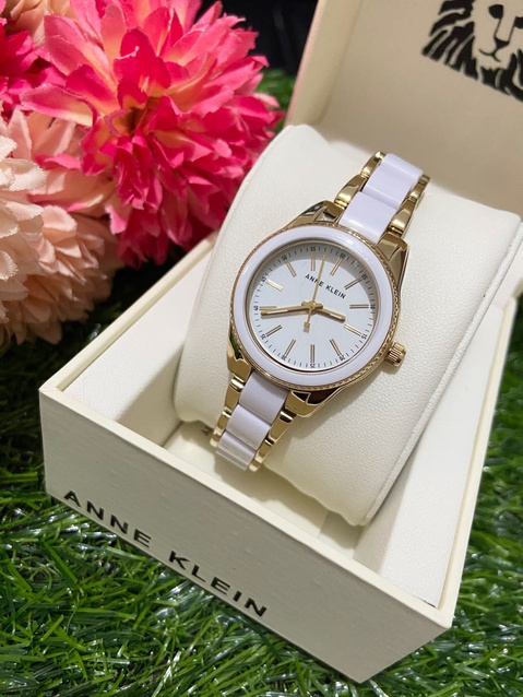 ZEGAREK DAMSKI Anne Klein Gold-Tone AK-3212WTGB + BOX