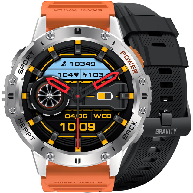 SMARTWATCH MĘSKI GRAVITY GT22-4 - AMOLED, DODATKOWY PASEK (sg030d)