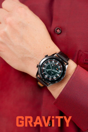 SMARTWATCH MĘSKI GRAVITY GT10-5 - AMOLED, DODATKOWY PASEK (sg046e)