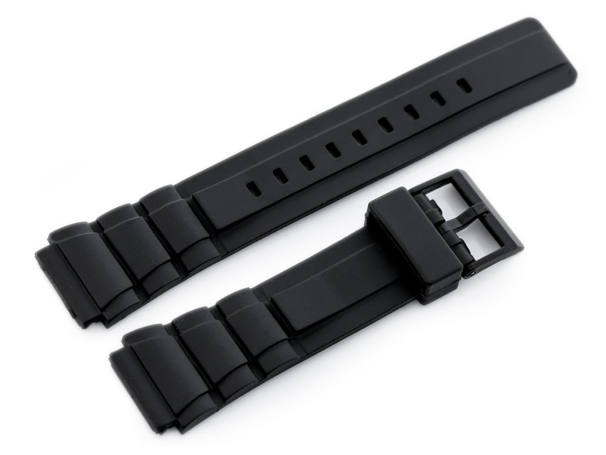 Watch rubber strap - model 5 black - 18mm