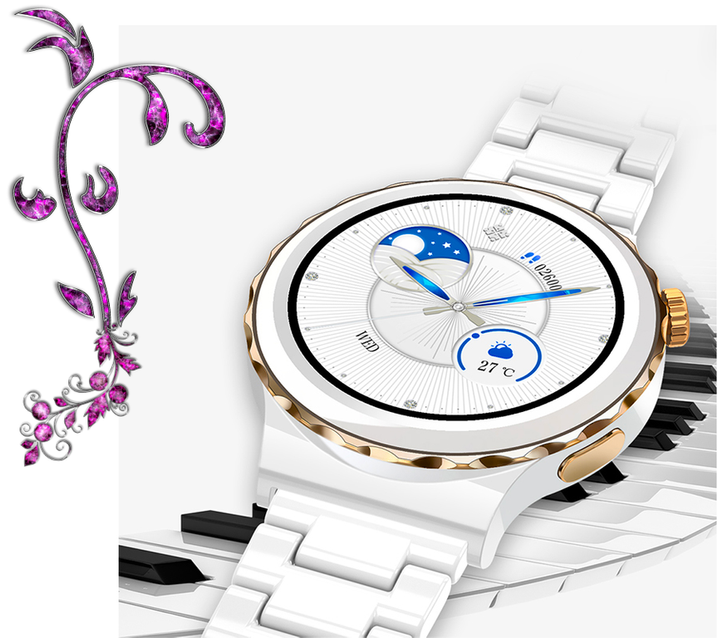 SMARTWATCH FOR WOMEN Rubicon RNCE92 - CONNECTIONS, CERAMIC (sr038c)