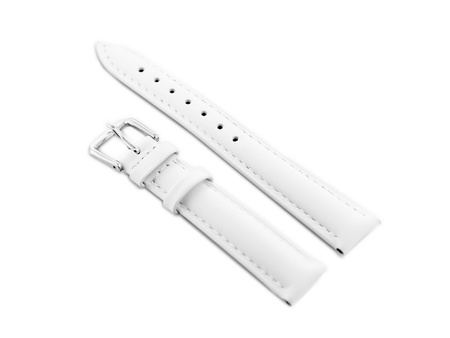 W94 leather watch strap - white - 16mm