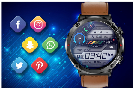 GRAVITY GT21-4 MEN'S SMARTWATCH - BLUETOOTH CALL, ADDITIONAL BELT (sg025d)
