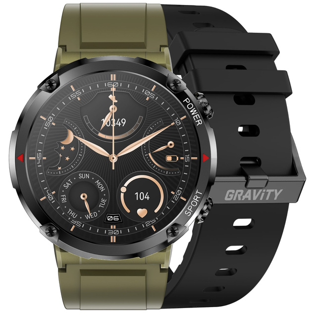 GRAVITY GT21-7 MEN'S SMARTWATCH - BLUETOOTH CALL, ADDITIONAL BELT (sg025g)