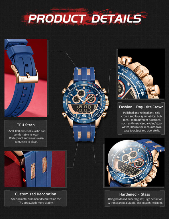 Zegarek Męski Naviforce Nf9188T - (Zn121E) + Box