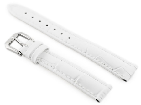 W64 leather watch strap - white - 14mm