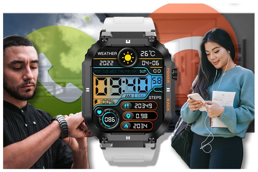 GRAVITY GT6-8 MEN'S SMARTWATCH - CALL MAKING, SNOW MONITOR (sg020h)